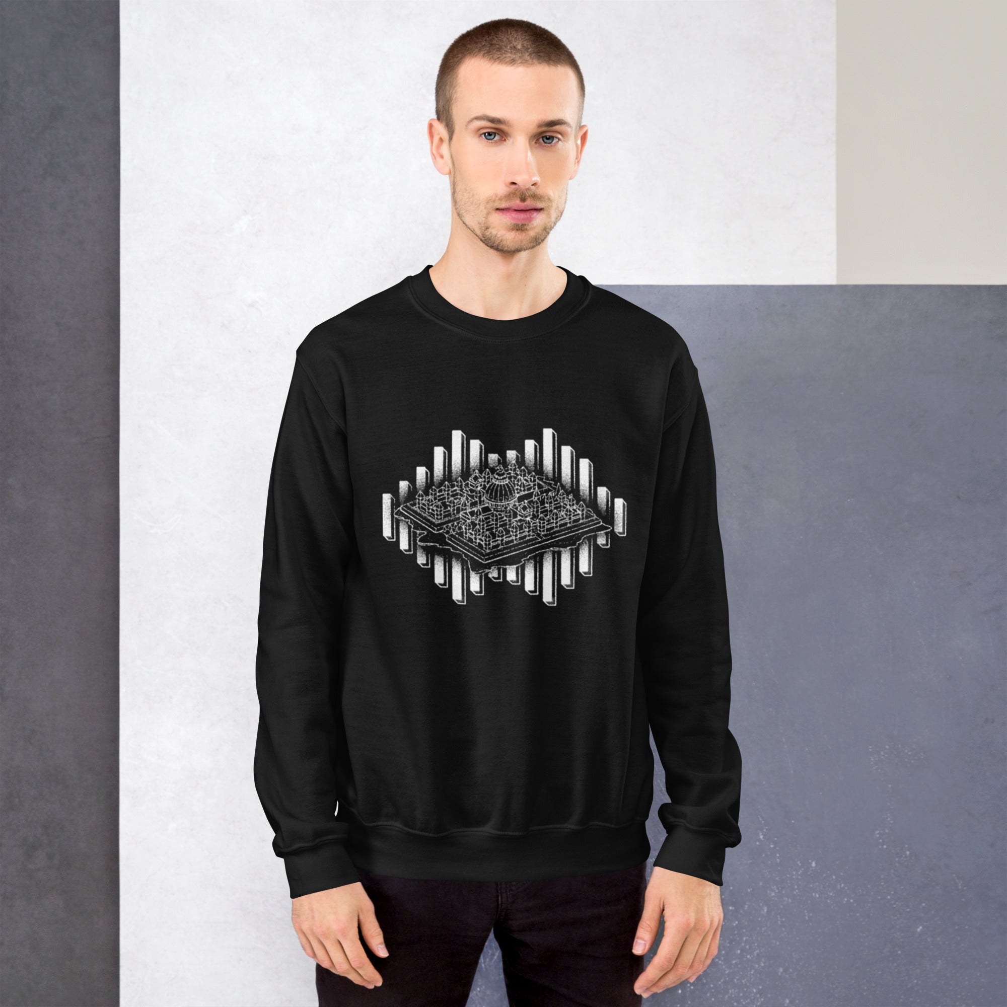 WaveTech Palace Wireframe Crewneck – WaveTech Merch Shop